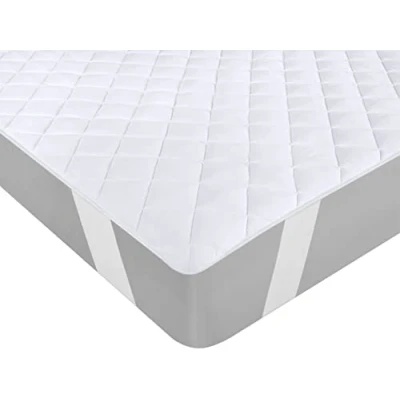 Image de Utopia Bedding Protège Matelas avec Sangles d&#039;angle élastiques 150x200cm, Couvre Extensible pour de 38 cm d&#039;épaisseur, matelassé (Blanc)