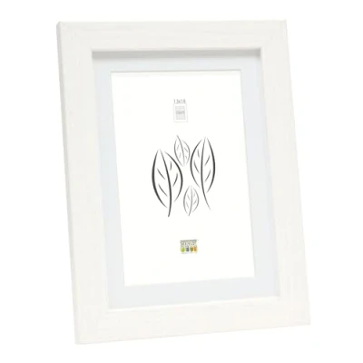 Image de Deknudt Frames S223K1 Cadre Photo Basic avec Passepartout Bois Moulure Haut Blanc 13 x 18