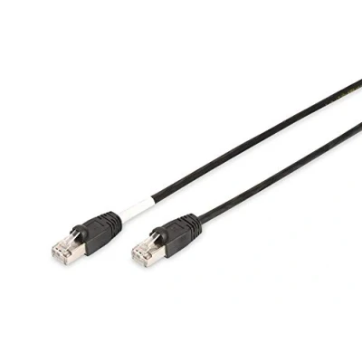 Image de DIGITUS Câble LAN Cat 6 10m réseau extérieur S/FTP blindé PoE+ &amp; RJ45 Compatible 6A Noir