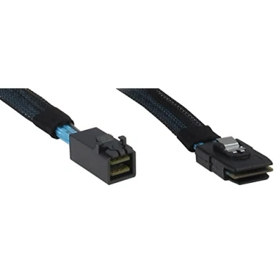 Image de Câble interne SAS Inter Tech 6Gbit/s Disque dur Mini 4x (SFF 8643) (M) 75 cm Noir, Bleu