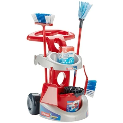 Image de Theo Klein 6721 Vileda Chariot de ménage I Equipé solides accessoires comme balai à franges, seau, classique et beaucoup plus encore ... Dimensions : 36 cm x 46 53 Jouet pour enfants partir trois ans