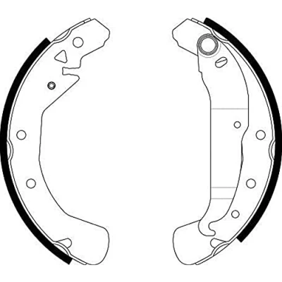 Image de HELLA 8DB 355 002 631 Mâchoires De frein 230 42 avec levier à main OPEL: Astra H 3/5 portes, Combo C Tour, G CC