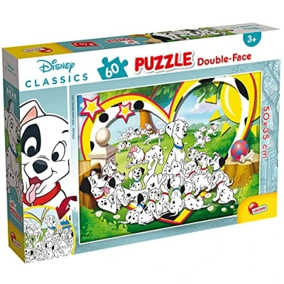 Image de Lisciani, Puzzle pour enfants à partir de 4 ans, 60 pièces, 2 en 1 Double Face Recto / Verso avec le dos colorier Disney 101 Dalmatiens 86528