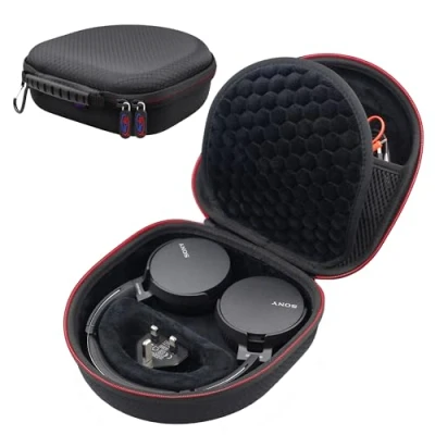Image de Digicharge housse de transport pour casque Sony WH CH520 / CH510 MDR ZX110, JBL Tune 520BT 510BT sans fil Bluetooth pliable à plat, protection sac rangement voyage