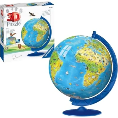 Image de Ravensburger Children’s World Globe 3D Jigsaw Puzzle for Kids age 6 Years Up 180 Pieces No Glue Required