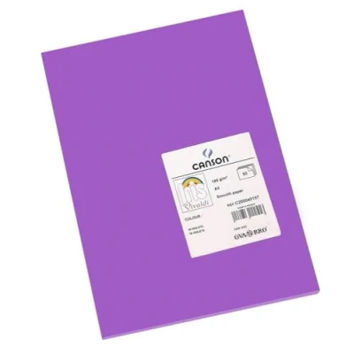 Image de CANSON Iris Vivaldi Paquet 50 feuilles de papier couleur A3 185g/m² Violet
