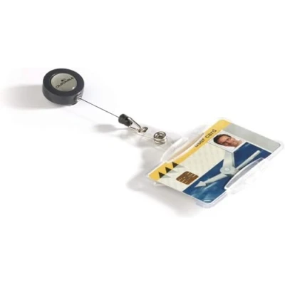 Image de Durable 801119 Boite de 10 Porte cartes sécurité ouvert avec Enrouleur 54 x 85 mm