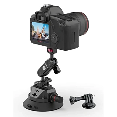 Image de ULANZI SC 02 4.5&quot; caméra Support Ventouse Voiture, à Vide avec Pompe et Fermeture Rapide NOTA Magic Arm, Voiture pour DJI OSMO, DSLR