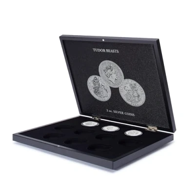 Image de Leuchtturm 368022 Cassette à monnaie Volterra pour 10 pièces d&#039;argent 2 oz Tudor Beasts sans capsules