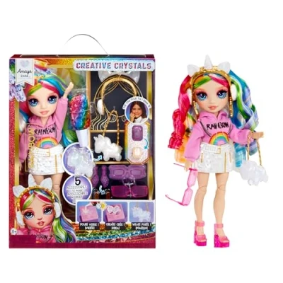 Image de RAINBOW HIGH Creative Crystals Amaya Poupée Mannequin Arc en Ciel de 28 cm avec Kit DIY Accessoire Cristal, Bague pour Vous, Jeu Résine, Cadeau Enfants + 8 Ans, Non Comestible