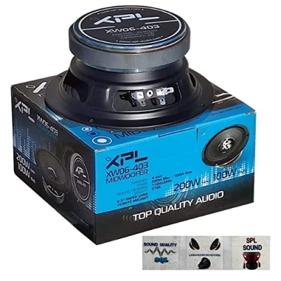 Image de XPL 1 MIDWOOFER XW06 403 Haut Parleur Mid Bass 16,50 cm 165 mm 6,5&quot; 100 Watts rms 200 Max 4 ohm 97 DB spl Voiture Noir, pièce + 3 Sticker Cadeau
