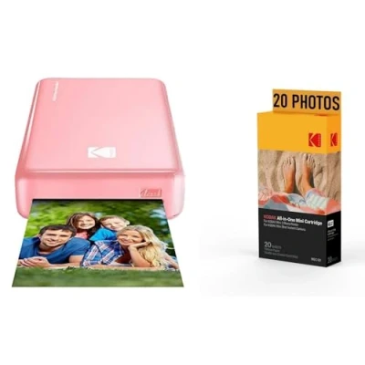 Image de KODAK Pack Imprimante Photo Printer PM220 et Cartouche MSC20 Photos 5.4 * 8.6 cm, WiFi, Compatible avec iOS Android Rose