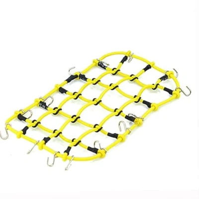 Image de WANGCL RC Cargo Net Accessoires de Barres Toit Filet Rangement élastique avec Crochet pour 1/10 Car Crawler Monster Trucks Compatible D90 SCX10 90046 Traxxas TRX 4 Jaune