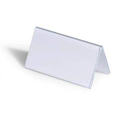 Image de DURABLE Porte noms de table 52/104 x 100 mm Pour une identification des participants Lisbilité 2 côtés Transparent Boîte 25 pièces