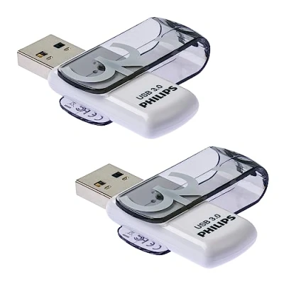 Image de Philips Vivid Édition Super Speed clé USB 3.0 2X 32 Go avec Capuchon pivotant pour PC, Ordinateur Portable, Stockage de données informatiques, Vitesse Lecture jusqu&#039;à 100 Mo/s