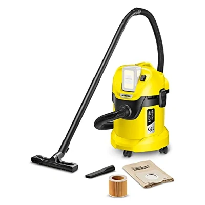Image de Kärcher 36 V Aspirateur Multifonction sans Fil WD 3 Battery, Eau/Poussière, Filtre Cartouche, Flexible : 2 m, Taille Cuve 17 l, Puissance 300 W, Compatible avec Batterie non Incluse
