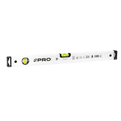 Image de PRO600 Niveau À Bulle 60cm avec pente de 2% Profil Ergonomique et ERS+ (Easy Reading System) a précis embouts Antichocs Couleur Blanche