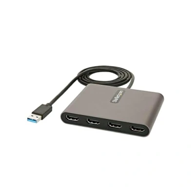 Image de StarTech.com Adaptateur USB 3.0 vers Quad HDMI, 4x HDMI pour Windows (Pas de Support macOS/ChromeOS/Linux)
