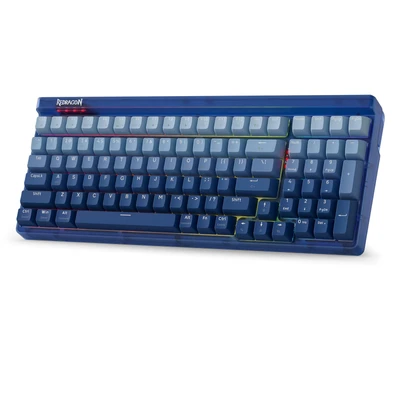 Image de Redragon K656 Pro Clavier de Jeu sans Fil 3 Modes, 100 Touches avec Carte translucide, Prise remplaçable à Chaud, Mousse insonorisante et Interrupteur Tactile personnalisé, Bleu dégradé
