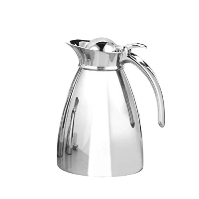 Image de Esmeyer 305077 Pichet Isotherme Empire, Double paroi 18/8, incassable Contenu : 1,0 L, Passe au Lave Vaisselle, Acier Inoxydable, Argent