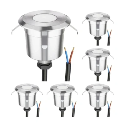 Image de ledscom.de 6 LED encastrés de sol AGENA pour l&#039;extérieur, IP65, inox, rond, 60mm Ø, blanc froid