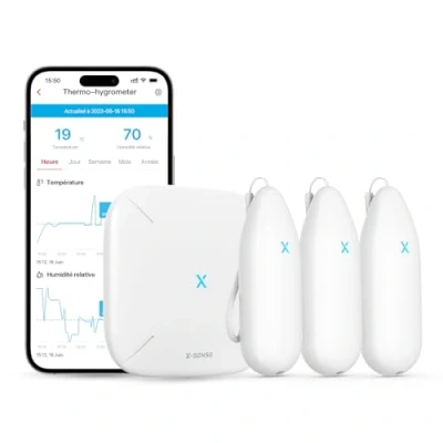 Image de X Sense WiFi Thermomètre Hygromètre Intérieur, Smart Moniteur de la Température et l&#039;Humidité avec Alertes sur l&#039;App, Exportation Gratuite des Données Stockées, Compatible Alexa, STH54