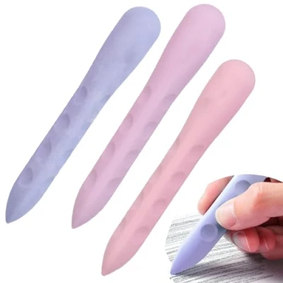 Image de 3 Pièces Gommes ColoréEs,Gomme en Forme de Crayon,Gommes à Trou Surdimensionné Effaceur Trous Caoutchoucs Gomme Caoutchouc Pour école Croquis Bureaux Dessin Peintures Style 2