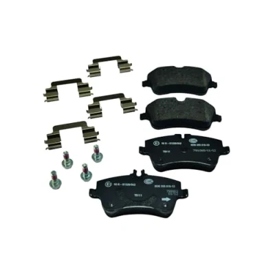 Image de HELLA 8DB 355 018 331 Jeu de plaquettes frein préparé pour indicateur d&#039;usure avec vis d&#039;étrier accessoires