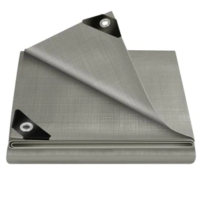 Image de WOLTU Bâche de Protection en PE 280g/m², 4x4 m, Imperméable et Résistante, Couverture Étanche pour Bois Housse avec Œillets Muiti Usage, Gris