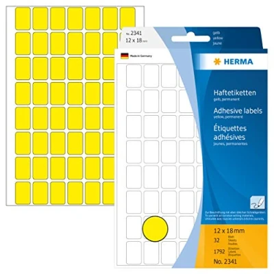 Image de Herma 2341 Étiquettes universelles 12 x 18 mm 1792 pièces Jaune