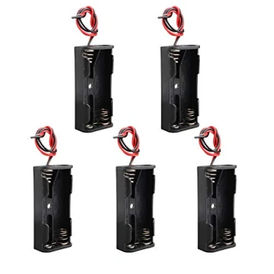 Image de HALJIA Lot de 5 boîtes rangement pour piles 3 V AAA 2 x 1,5 Noir
