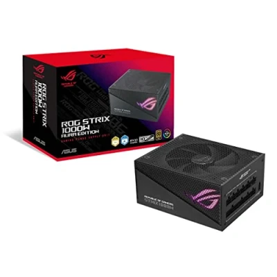 Image de ASUS ROG STRIX 1000W Gold Aura Edition Bloc d&#039;alimentation PC (1000 Watt, modulable, 80+ Gold, ATX 3.0 compatible, Lambda A+, PCIE 5.0, Ventilateurs axiaux, Sync RGB)