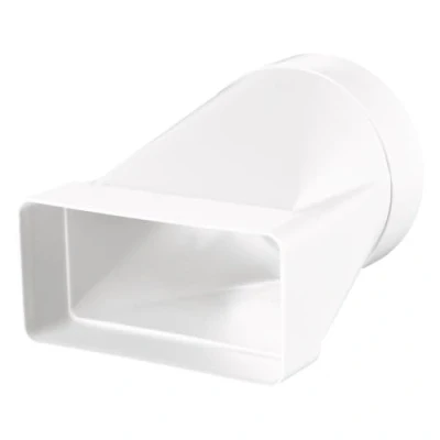 Image de canal plat Système de ventilation Chauffage Refroidissement en PVC Rond Rectangulaire Coude vertical et horizontal Plaque murale T Blanc (transition ronde sur