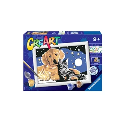 Image de Ravensburger CreArt Série E Tendresse devant le ciel étoilé Jeu créatif pour Enfants Peinture au Numéro dès 9 ans inclus pièces bijoux 20045 Version italienne