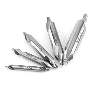 Image de Ensemble de Forets Centraux, 5pcs1,5/2/2,5/3/4 mm Centraux En Acier Rapide, Foret Central à Angle 60 Pour MéTal, Bois, Aluminium, Acier, Titane