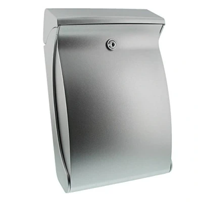 Image de BURG WÄCHTER, Boîte aux Lettres Compacte avec Arrêt de Porte, Format Fente: A4, PVC, Swing 4906 Si, Argenté