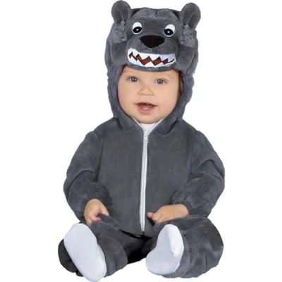 Image de Déguisement Loup pour Bébé ALPEXE Taille 12 24 mois Combinaison et Capuche Idéal Carnaval