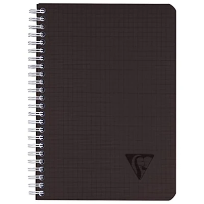 Image de Clairefontaine 329507C Collection Linicolor Intensive Un Carnet à Spirale Noir A5 14,8x21 cm 180 Pages Petits Carreaux Papier Blanc 90 g Couverture Polypro Transparent