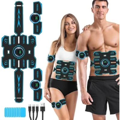 Image de LEMENG EMS Electrostimulateur Musculaire, Ceinture Abdominale Electrostimulation, Abdos Musculation Appareil, Abdominaux 8 Modes &amp; 19 Intensités