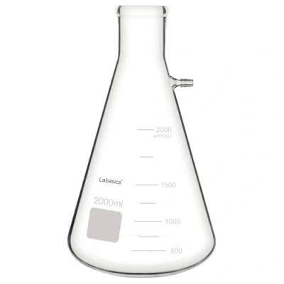 Image de Labasics 2000 ml Flacon Filtrant Mur Lourd Verre Borosilicaté Filtering Flask, Col Boulon avec Tubulation,