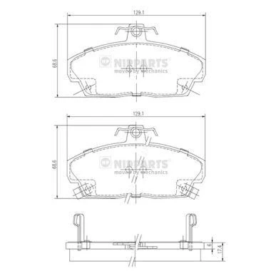 Image de Kit de plaquettes frein, frein à disque NIPPARTS J3604031