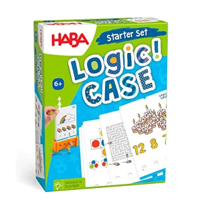 Image de HABA Logic! Case Starter Set 6+ Jeu d&#039;énigmes et de logique Voyage en Avion, Voiture, Train Solo Petit Format 6 Ans +, Coloré