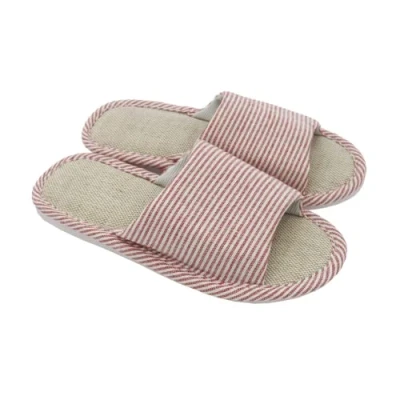 Image de AioTio Femmes et Hommes Cotton Flax Casual Soft Light à Bout Ouvert Pantoufles Maison Confortables Respirables Antidérapant pour intérieur extérieur(40/41 EU,Rouge)