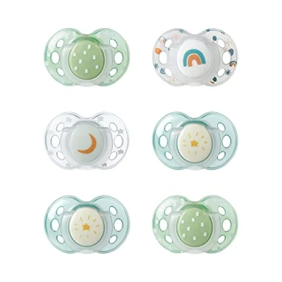 Image de Tommee Tippee Sucette de nuit, 18 36 mois, lot 6 sucettes phosphorescentes avec capsule stérilisation réutilisable