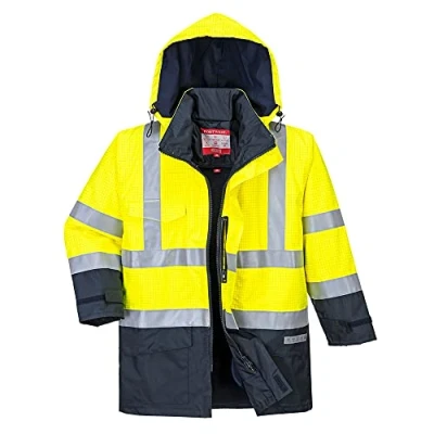 Image de Portwest Parka HV Bizflame Rain Multi risques, Couleur: Jaune/Marine, Taille: 4XL, S779YNR4XL