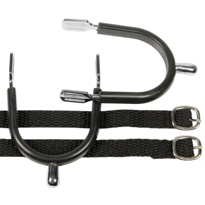 Image de Harry&#039;s Horse Bouton éperons chrome / caoutchouc + sangle H20 Noir