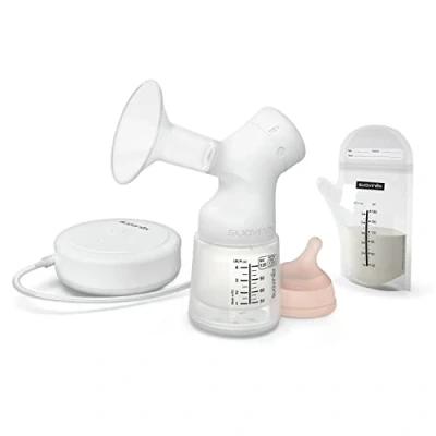 Image de Suavinex, Tire Lait Électrique. Inclut : Biberon Anti Colique Zero 120ml avec Tétine a Débit Adaptable + 3 Sachets pour Maternel Sac Transport. Système de Double Régulation
