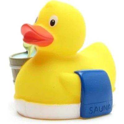 Image de Duckshop canard de bain à couiner Sauna I avec porte clés en set L : 8 cm, Jaune
