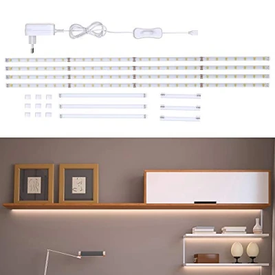 Image de B.K.Licht ruban LED RGB 2m, éclairage placards, meubles &amp; télé, bande lumineuse déco, 112 LED, lumière blanche neutre 4000 Kelvin, 4 stripes à 50cm