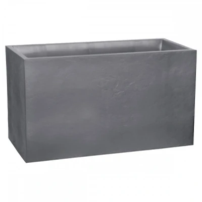 Image de EDA Muret Volcania 116 L Décor Imitation Pierre Double Paroi Zone de Rétention d&#039;Eau 99,5 x 39,5 60 cm Gris galet